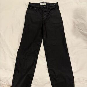 Abercrombie black leather pants, size 4
